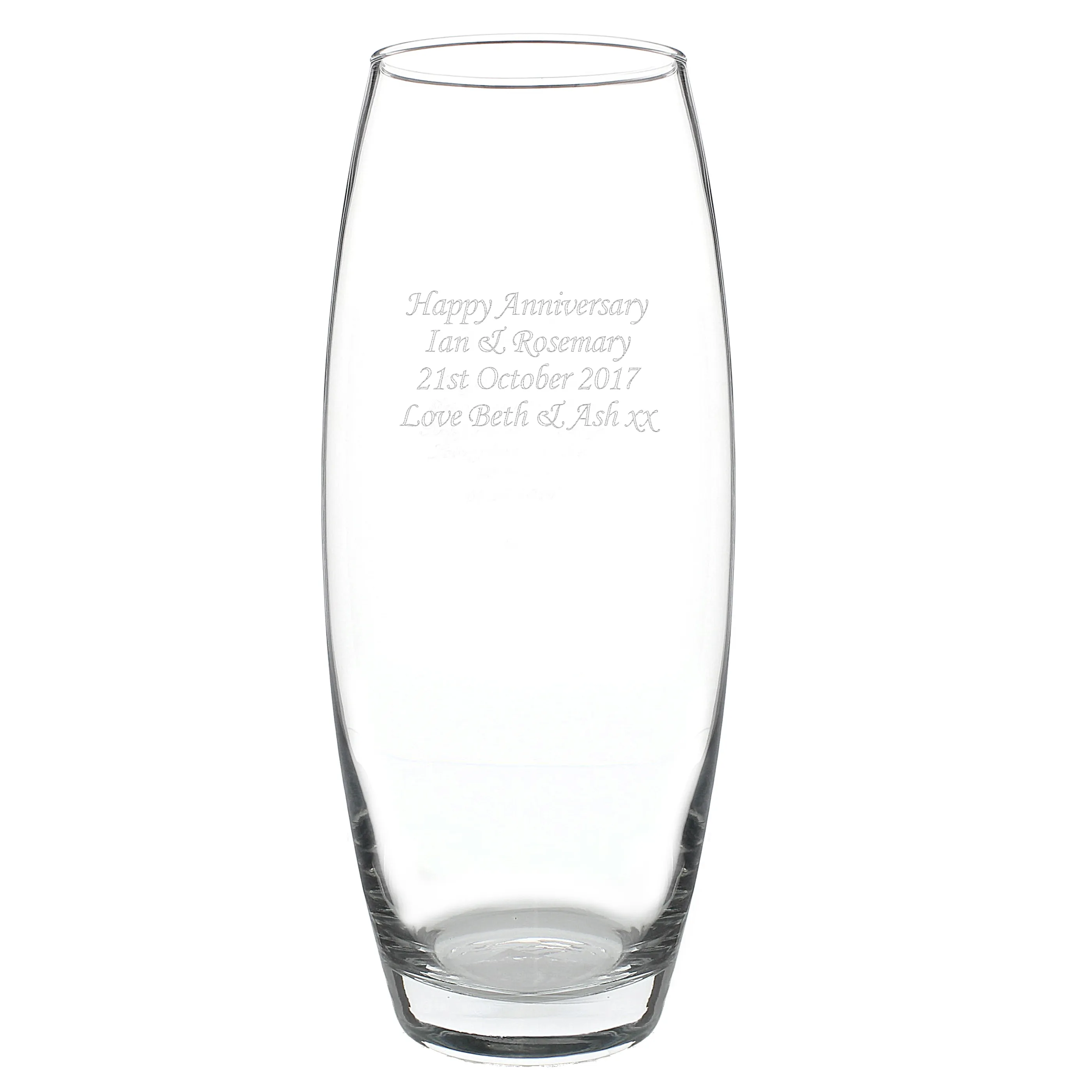 Personalised Tapered Bullet Glass Vase