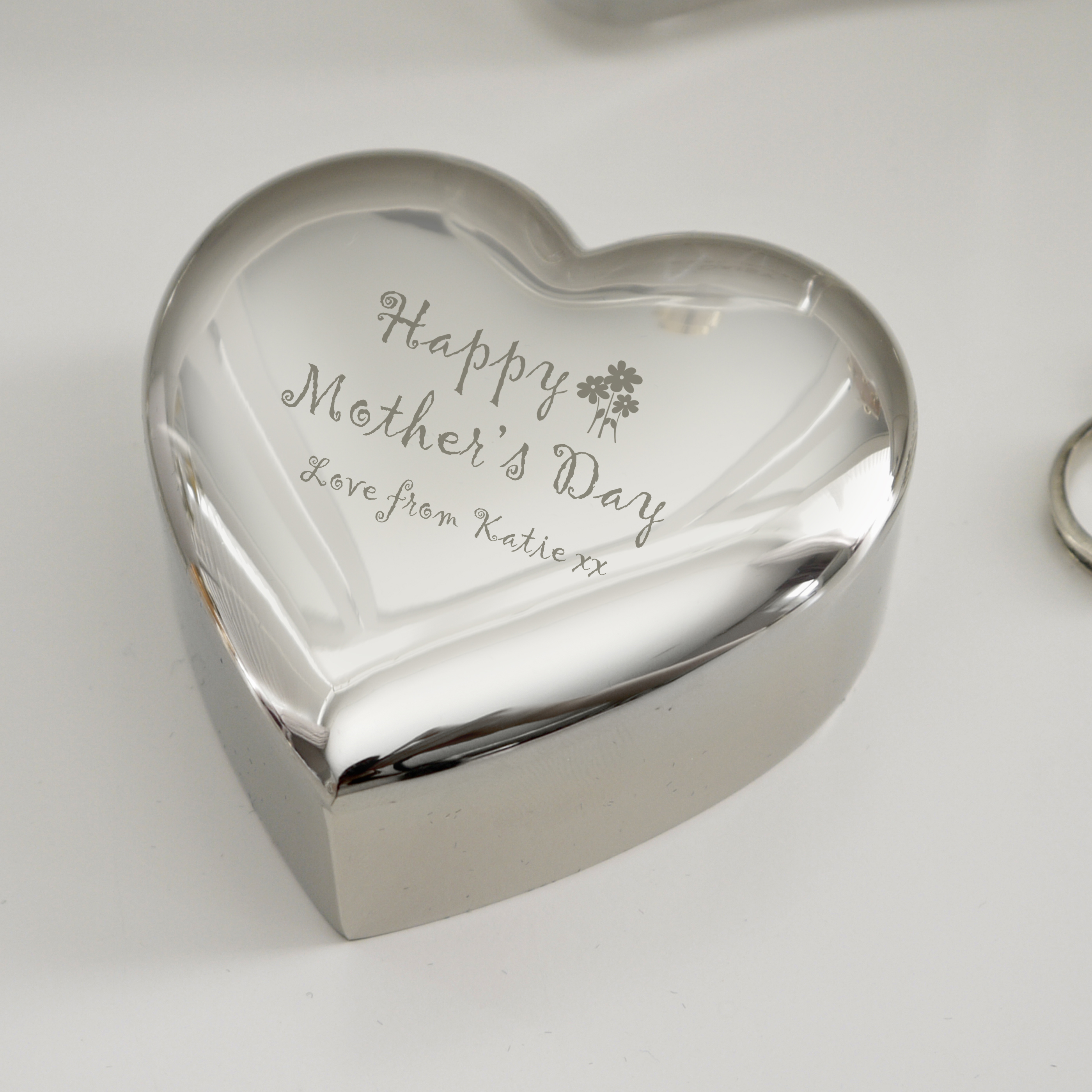Personalised Happy Mother’s Day Heart Trinket Box