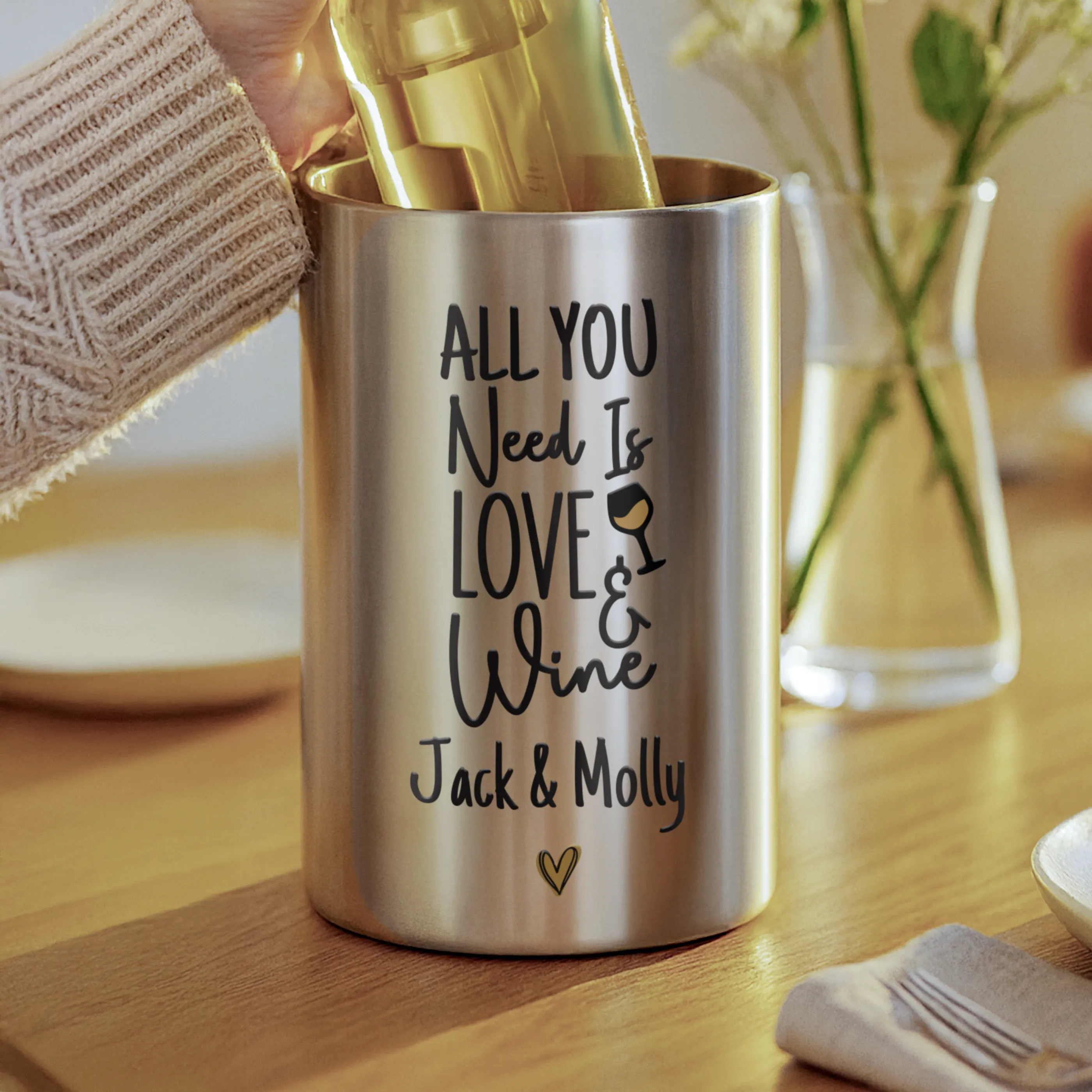 Personalised Love & Wine Cooler