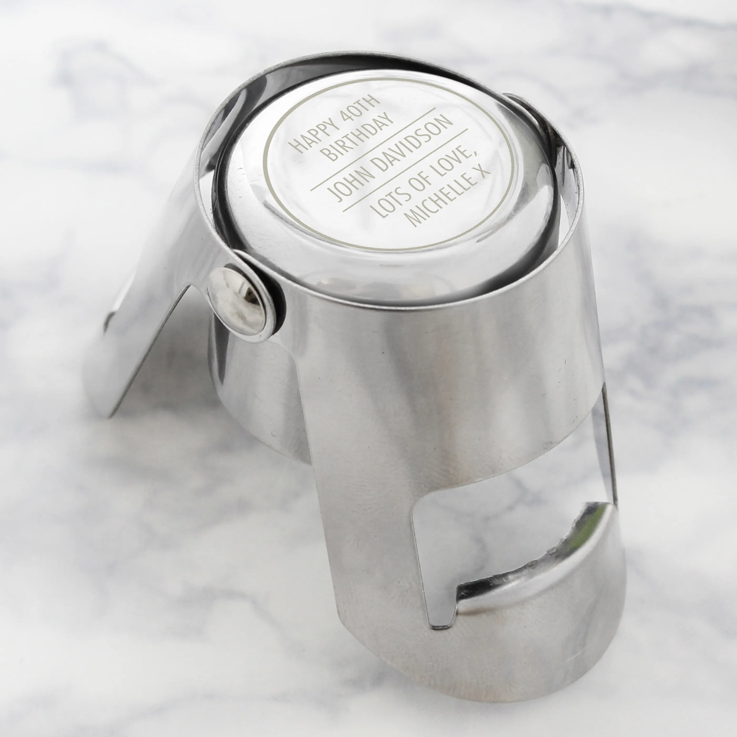 Personalised Classic Stainless Steel Bottle Stopper