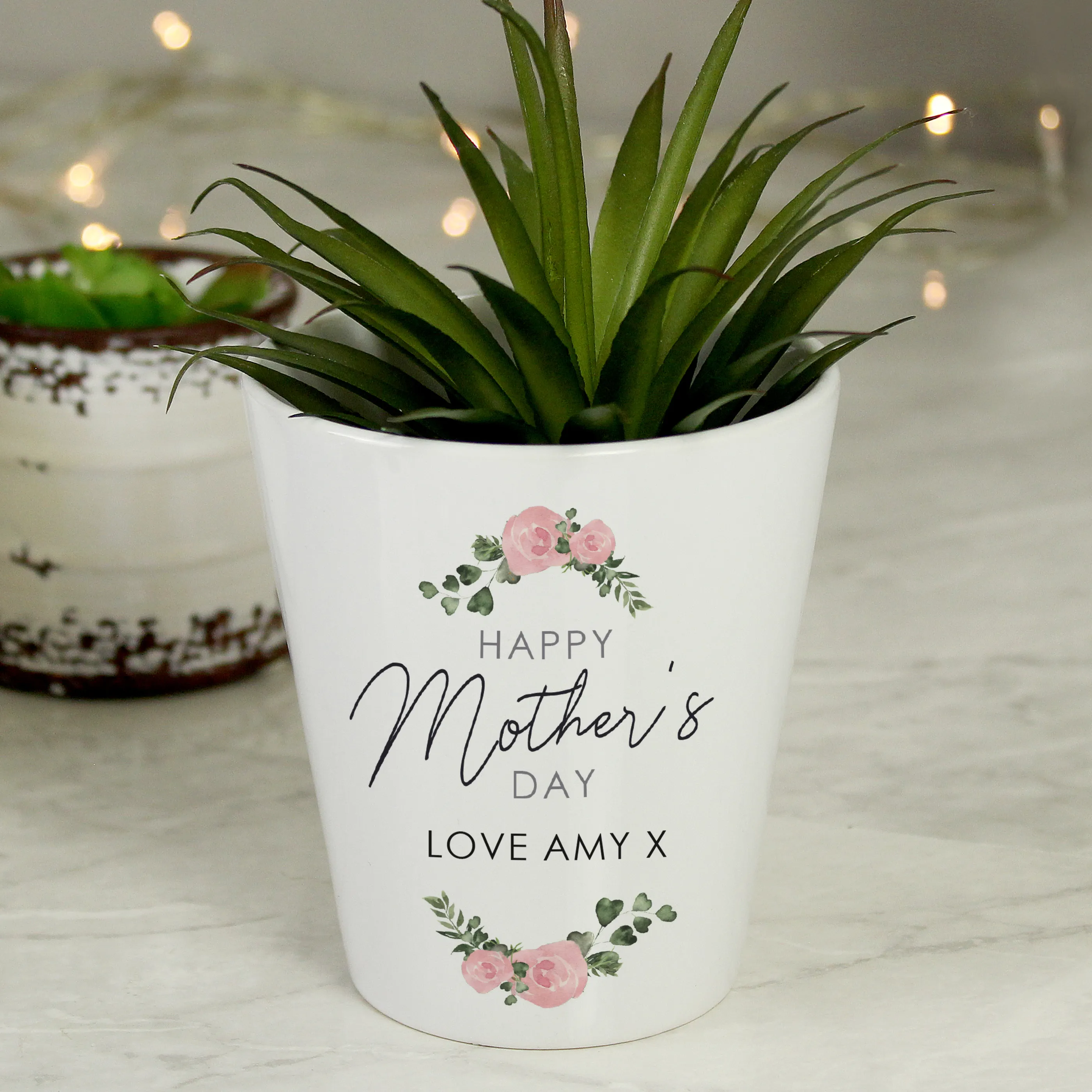 Personalised Abstract Rose Happy Mother’s Day Plant Pot