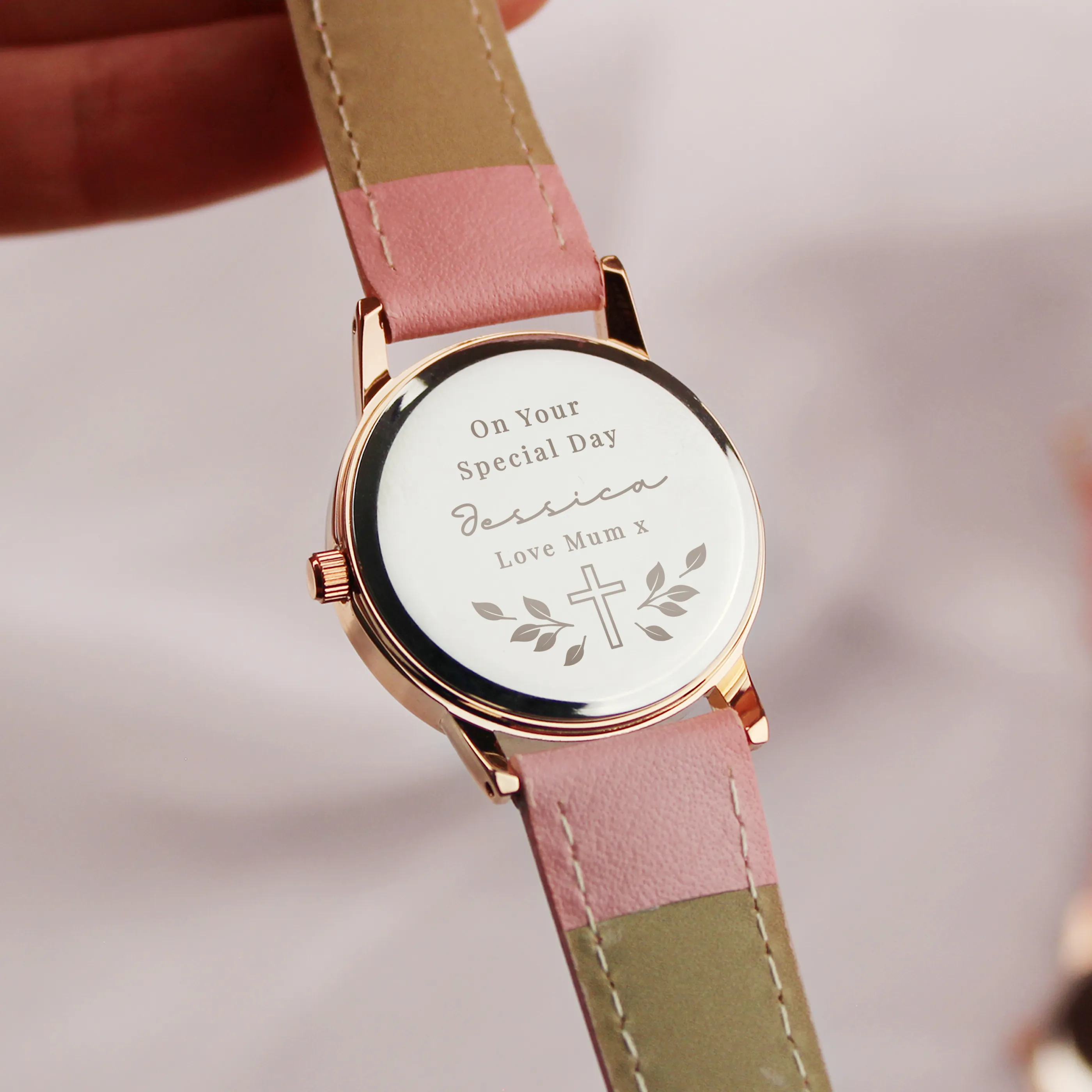 Personalised Holy Communion & Christening Pink Watch