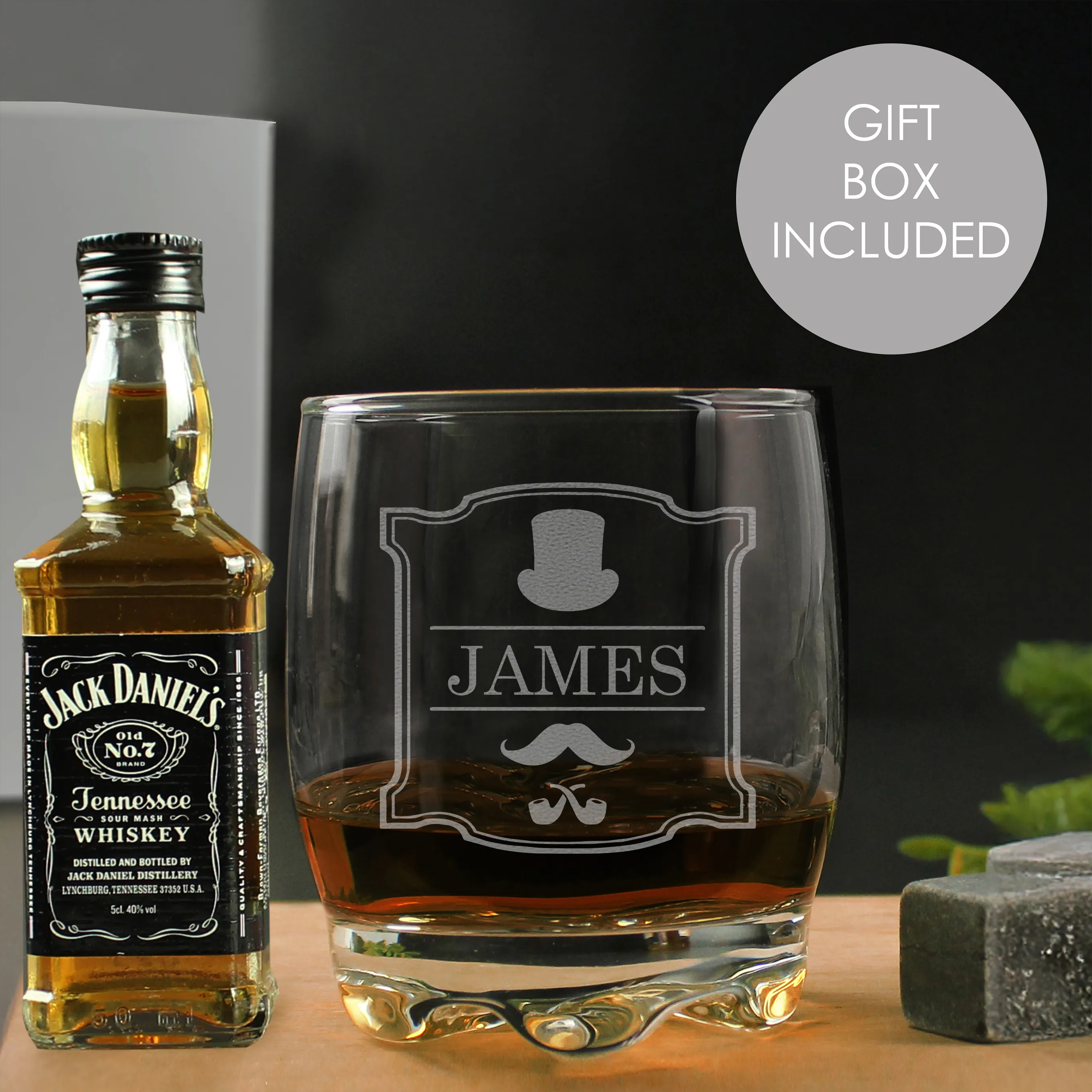 Personalised Gentleman’s Tumbler and Whiskey Miniature Gift Set