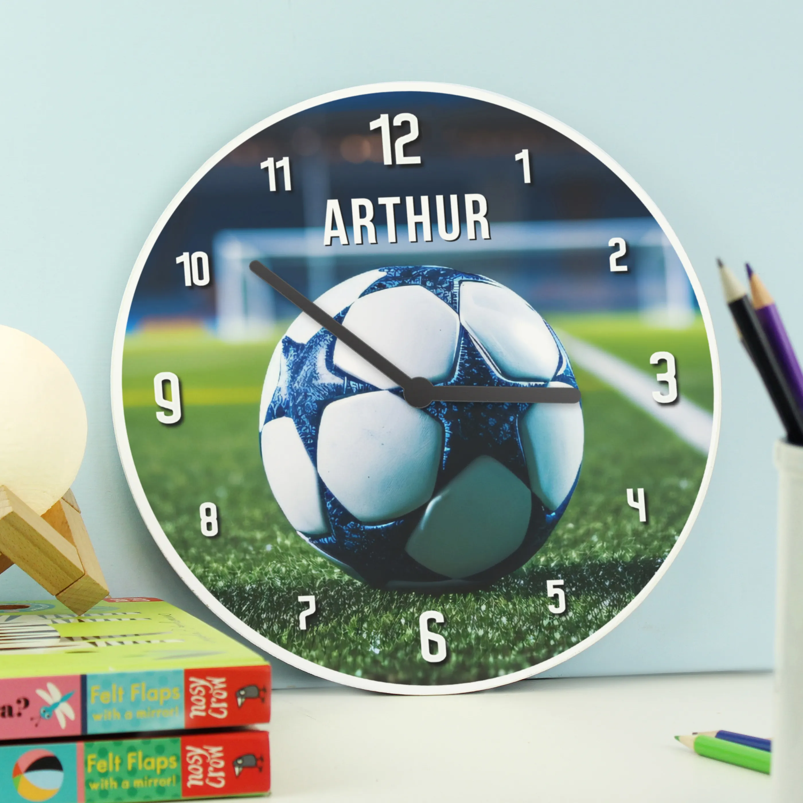 Personalised Football Wooden Children’s Clock