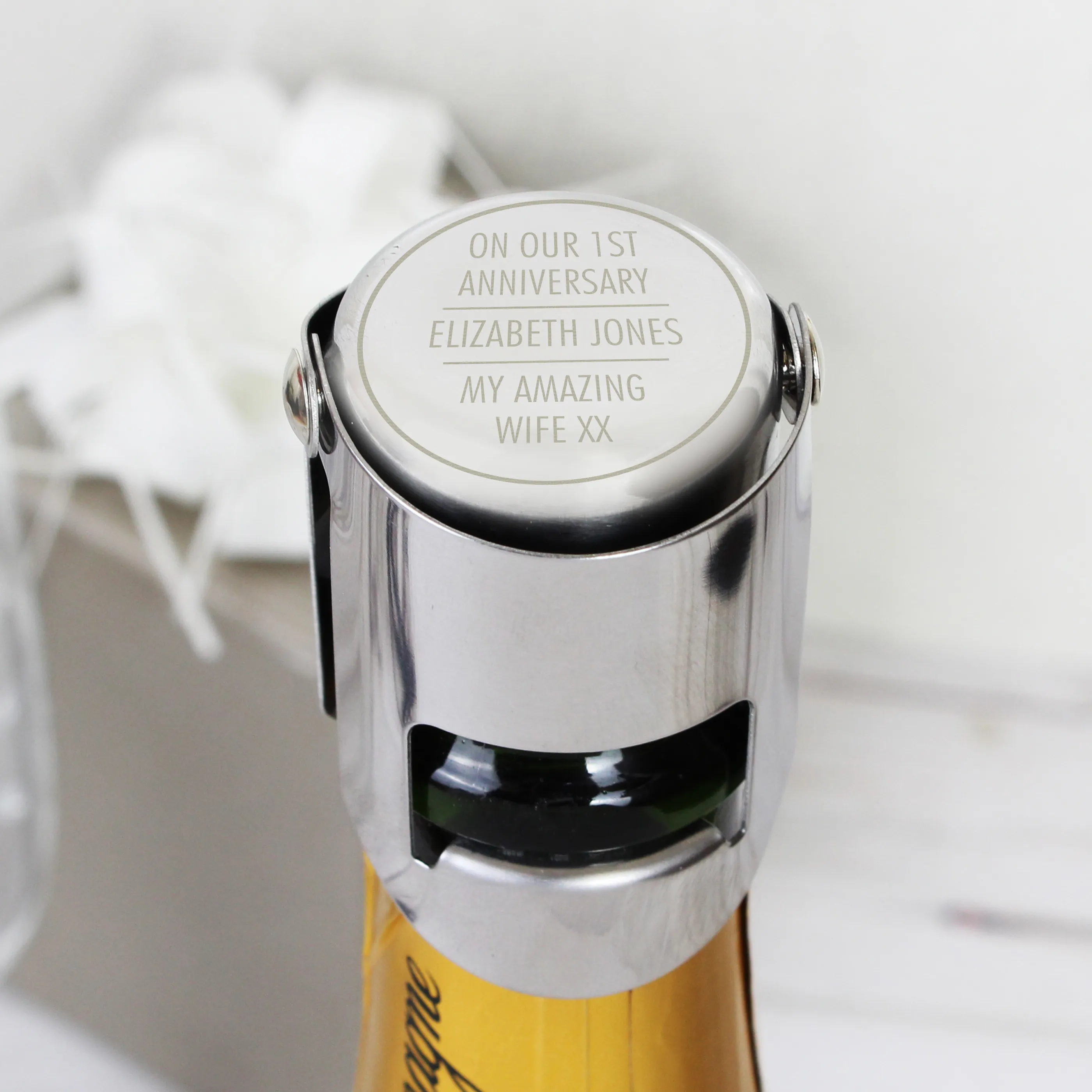 Personalised Classic Stainless Steel Bottle Stopper