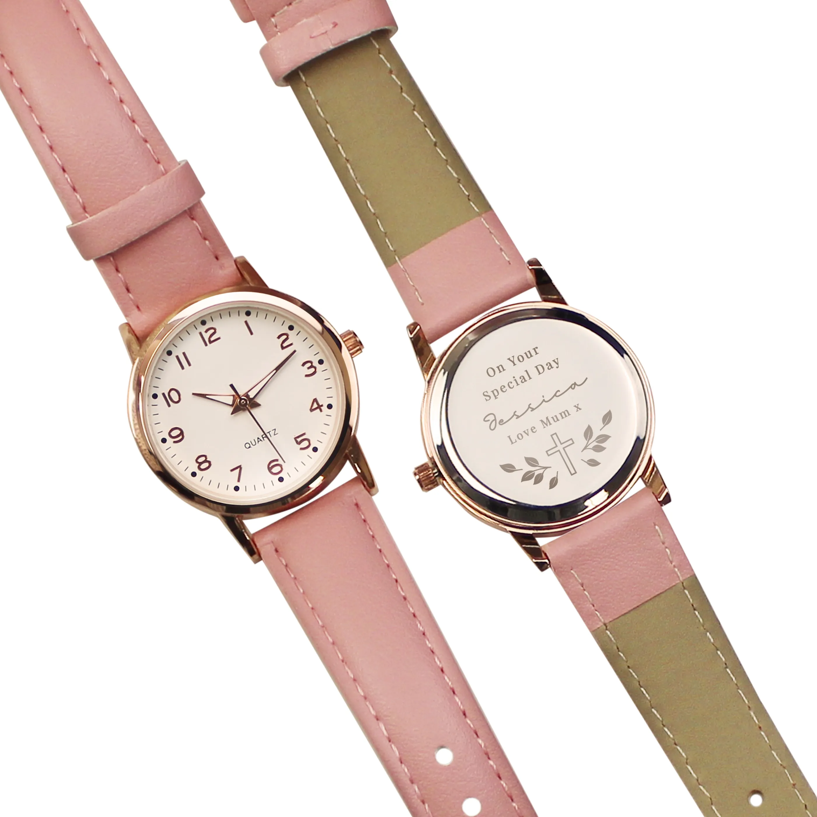 Personalised Holy Communion & Christening Pink Watch