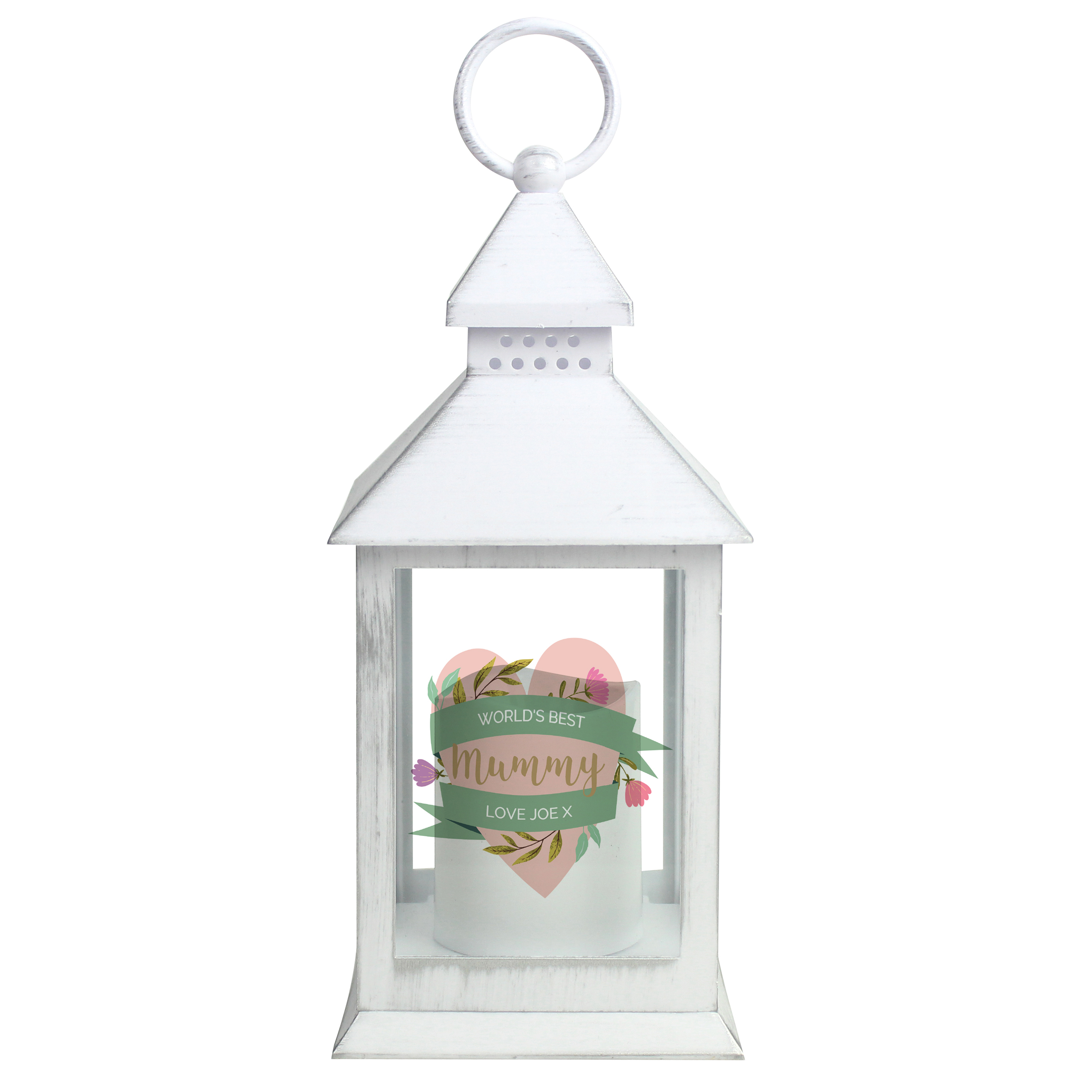 Personalised Floral Mother’s Day White Lantern
