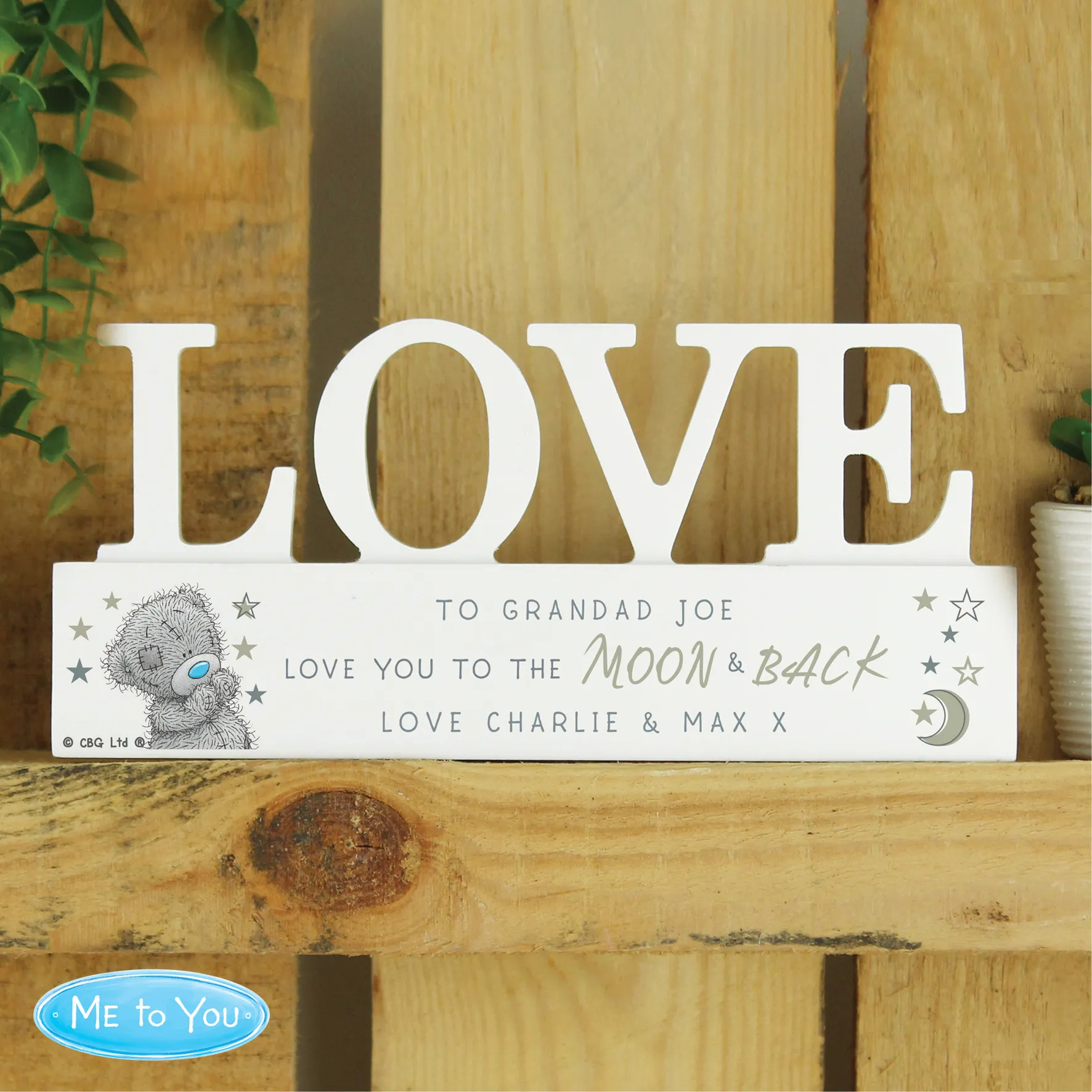 Personalised “Love You to the Moon & Back” Wooden Love Ornament