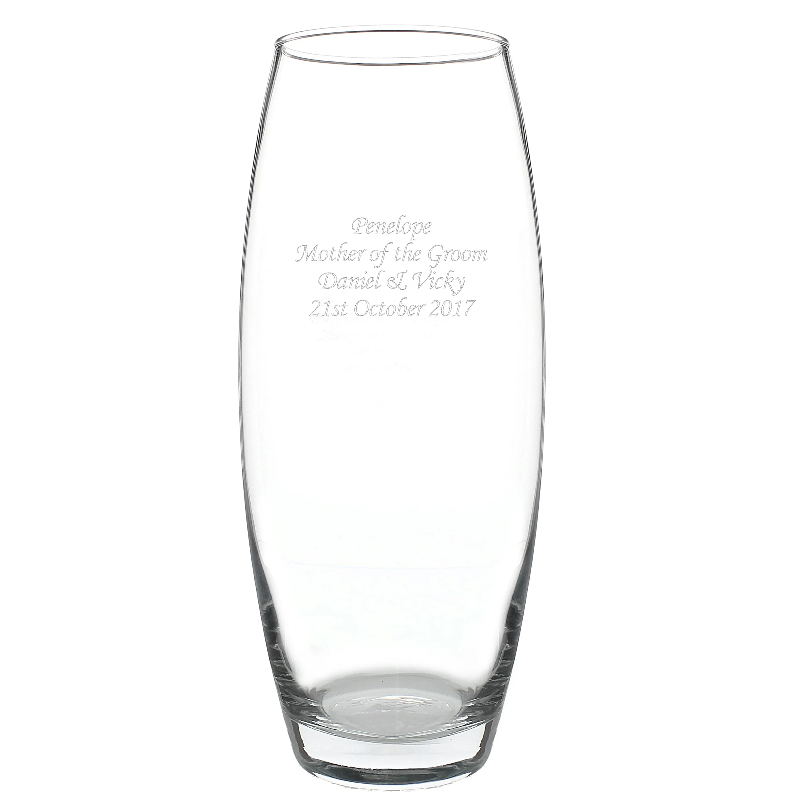 Personalised Tapered Bullet Glass Vase