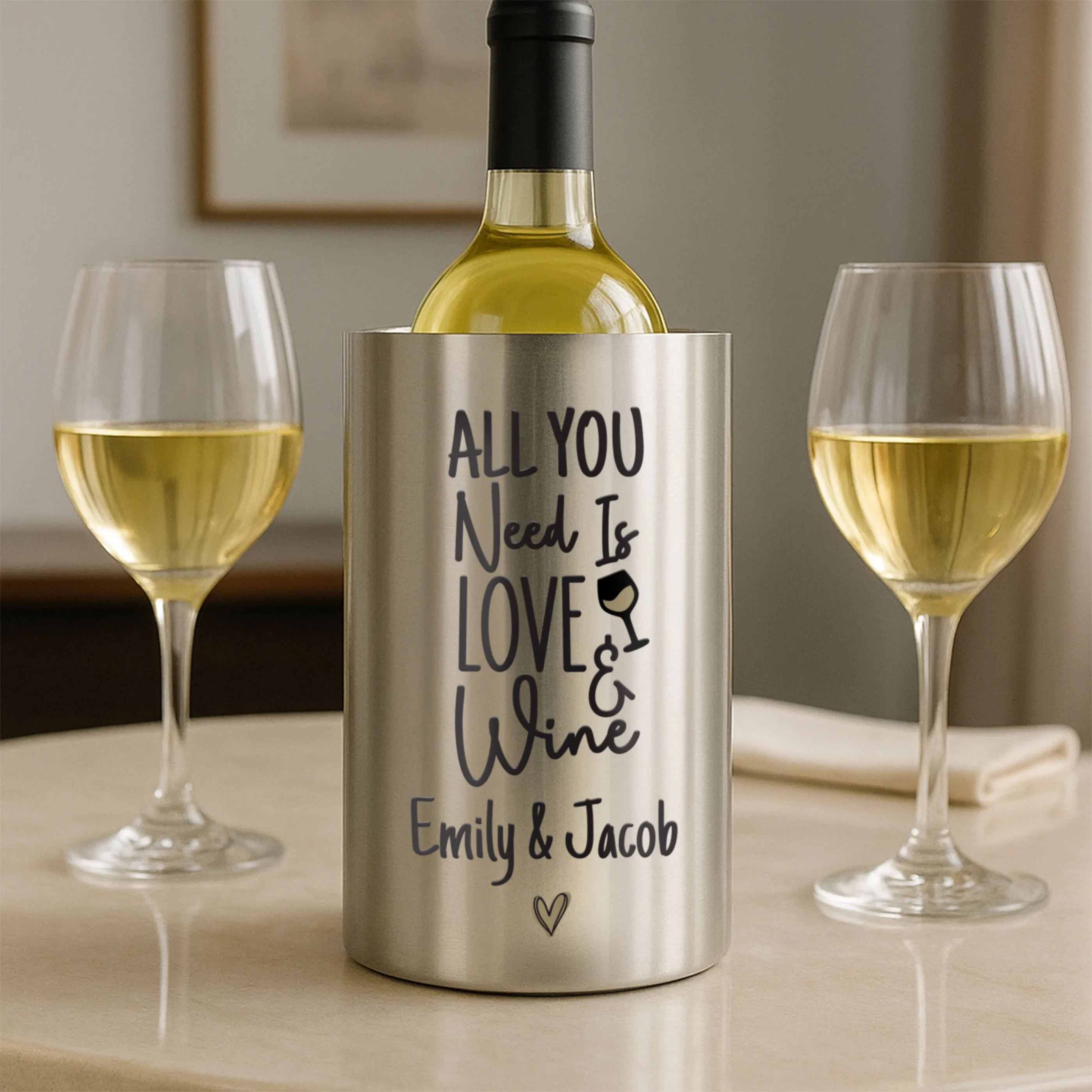 Personalised Love & Wine Cooler