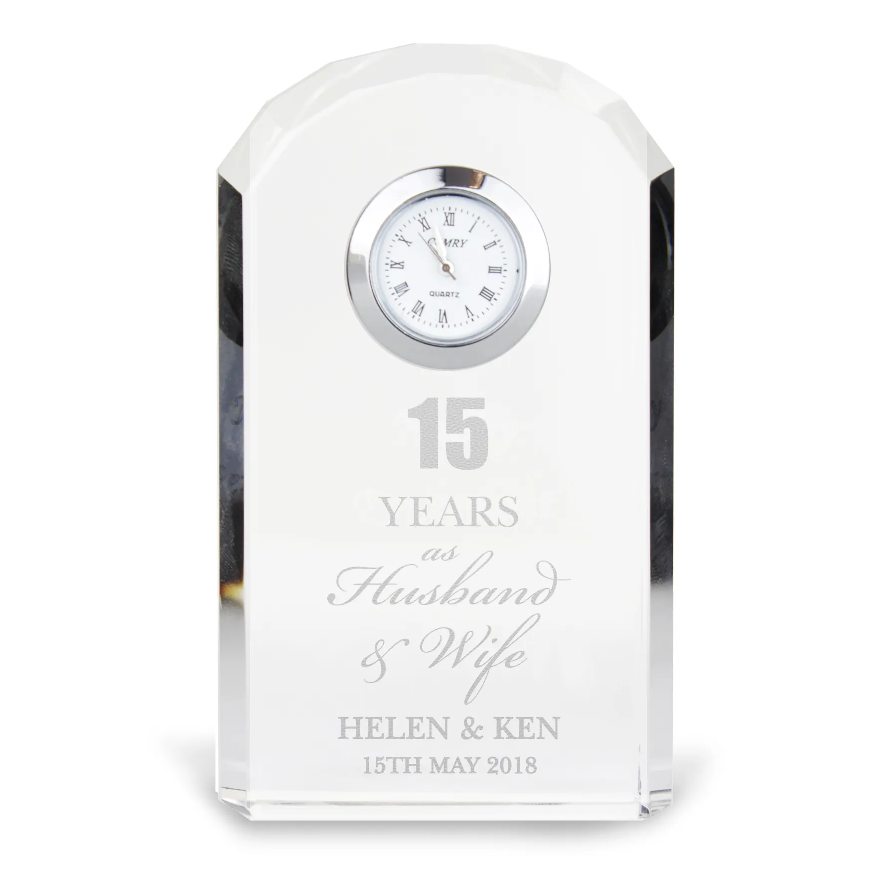 Personalised Anniversary Crystal Clock