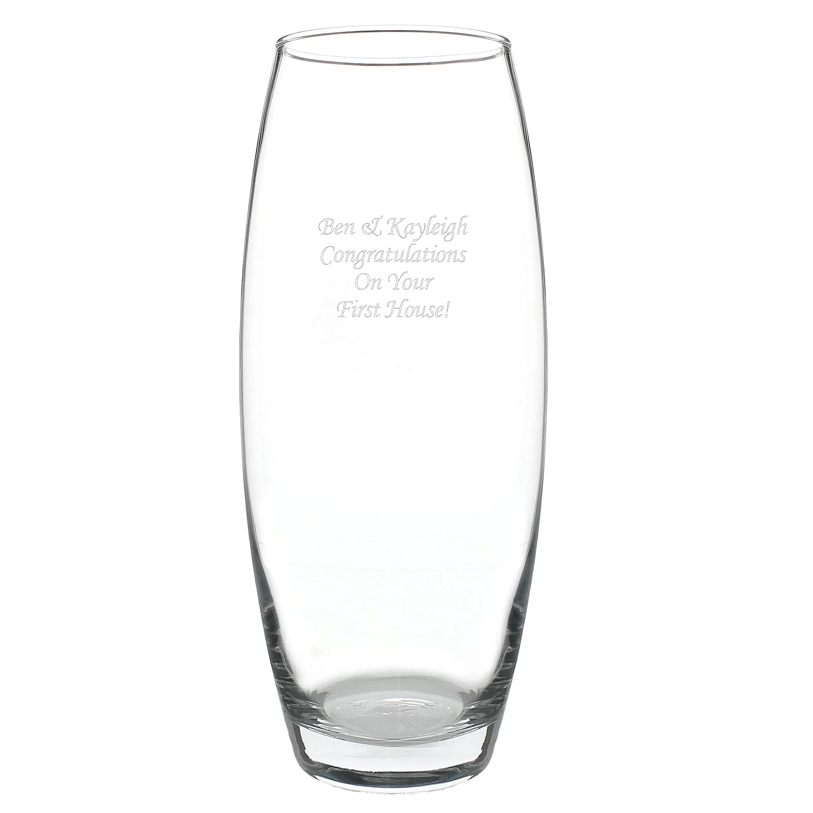 Personalised Tapered Bullet Glass Vase