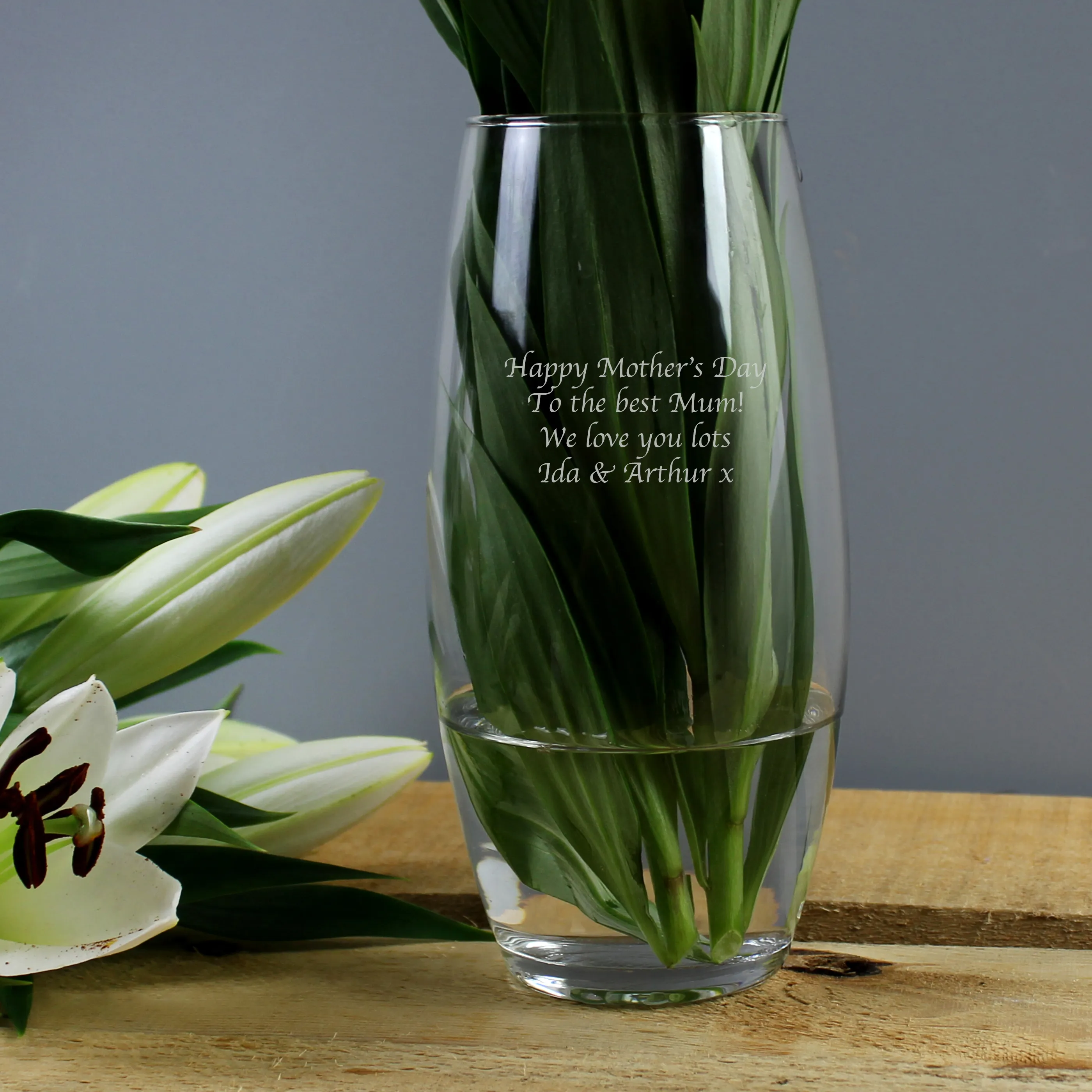 Personalised Tapered Bullet Glass Vase