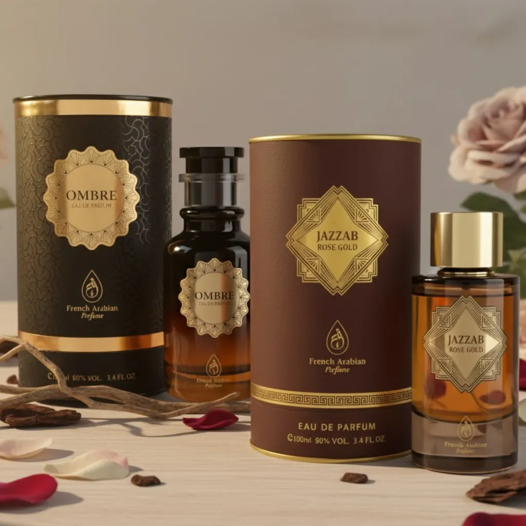 French Arabian Ombre & Jazzab Rose Gold Perfume Bundle Gift Set (2 x 100ml) - Image 2