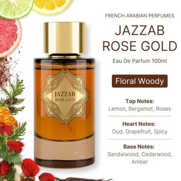 French Arabian Ombre & Jazzab Rose Gold Perfume Bundle Gift Set (2 x 100ml) - Image 3