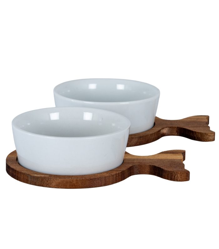 Set of 2 Acacia Fishtail Serving Trays
