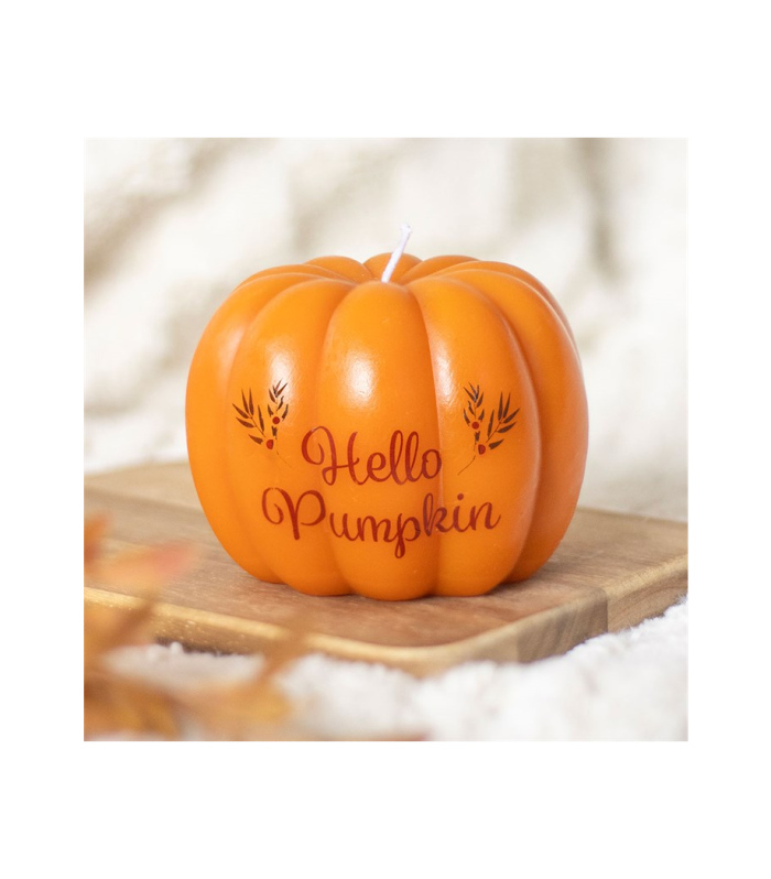 Hello Pumpkin Shaped Candle