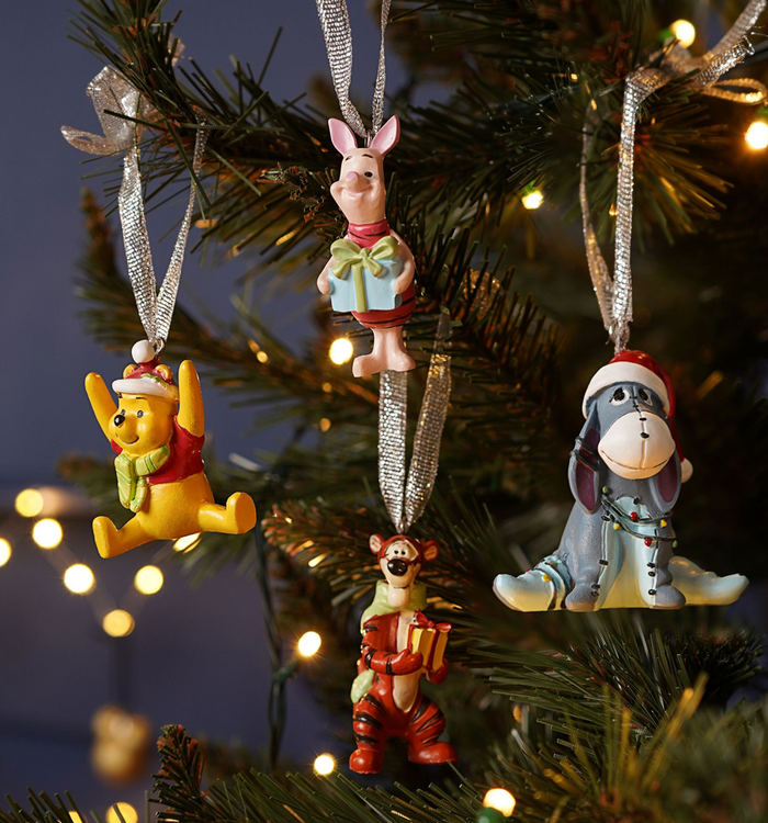 Disney Set of 4 Winnie The Pooh Resin Hanging Decorations