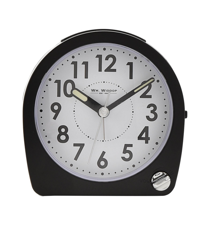 Hometime Round Alarm Clock Light, Snooze, Sweep - Black