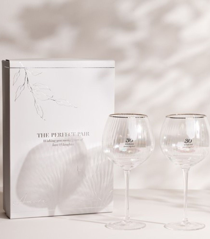 Amore Set of 2 Gin Glasses - 30th Anniversary