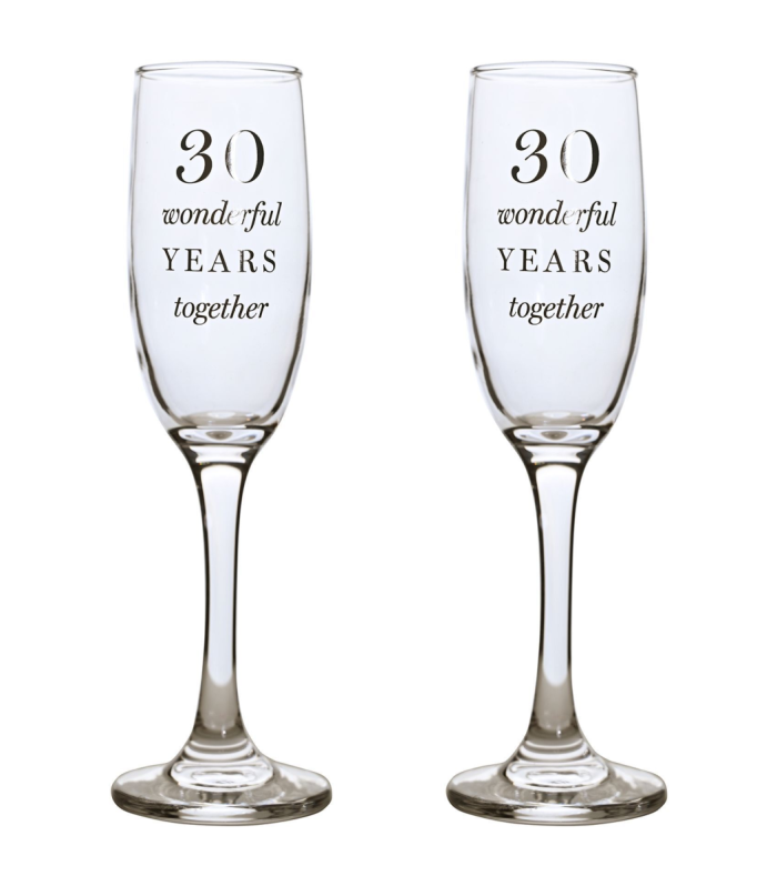 Amore Champagne Flutes Set of 2 - 30th Anniversary