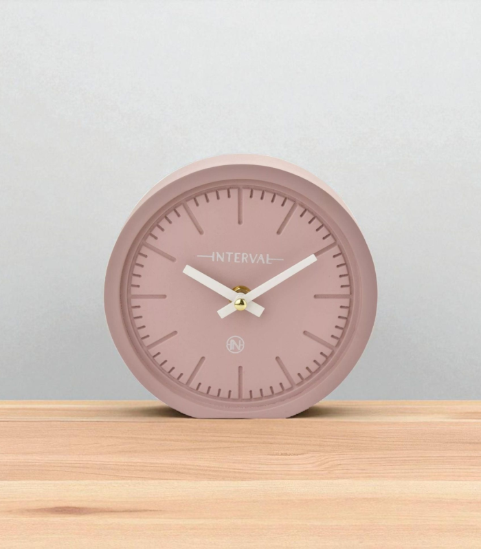 Interval Minimalist Desk Clock 15cm - Pink
