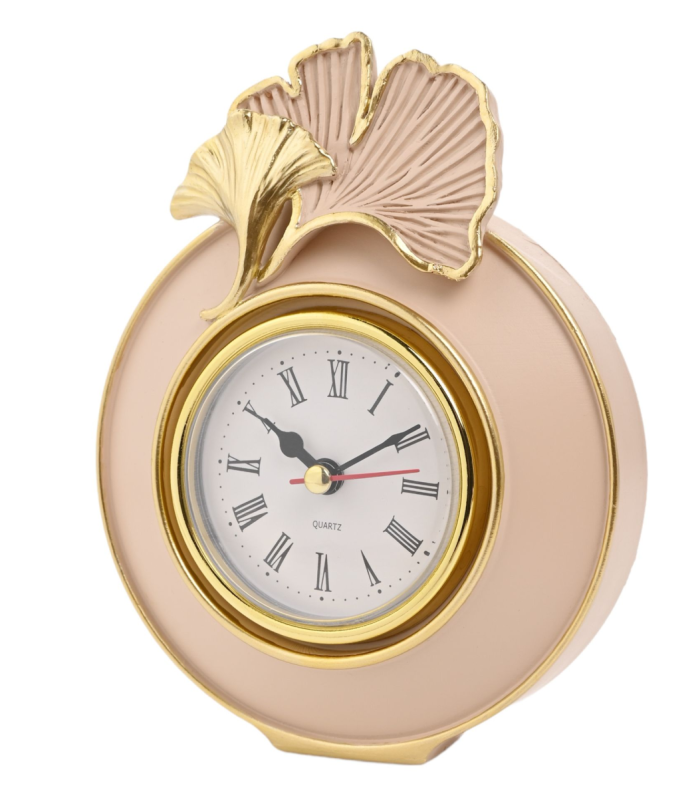 Sophia Classic Ginkgo Blush Round Mantel Clock