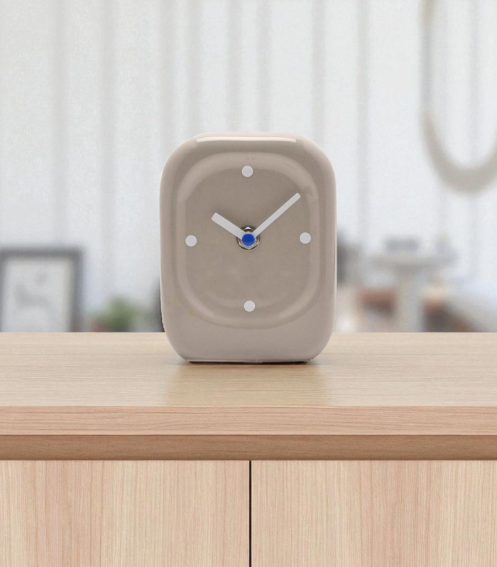 Interval Porcelain Desk Clock - Taupe