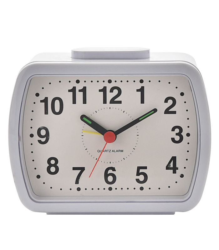 Hometime Qtz Alarm Bell Oblong Wht/Green Dial White