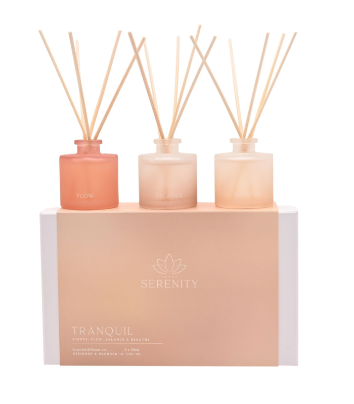 Serenity Tranquil Set of 3 Diffusers - Flow, Balance & Breathe