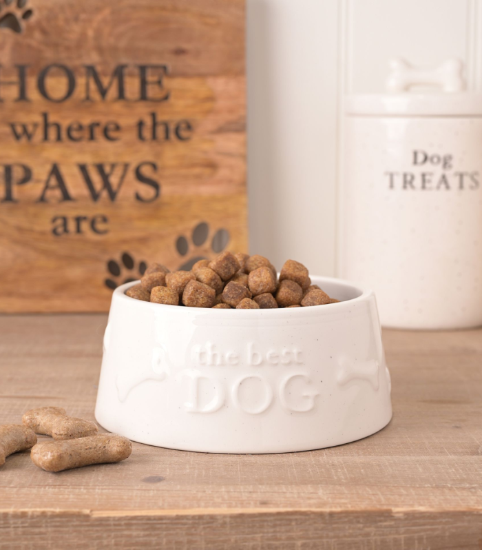 Best of Breed Paw Prints Large Dog Bowl - "The Best Dog"