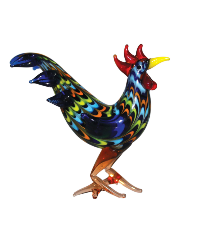 Objets d'art Miniature Glass Figurine - Cockerel