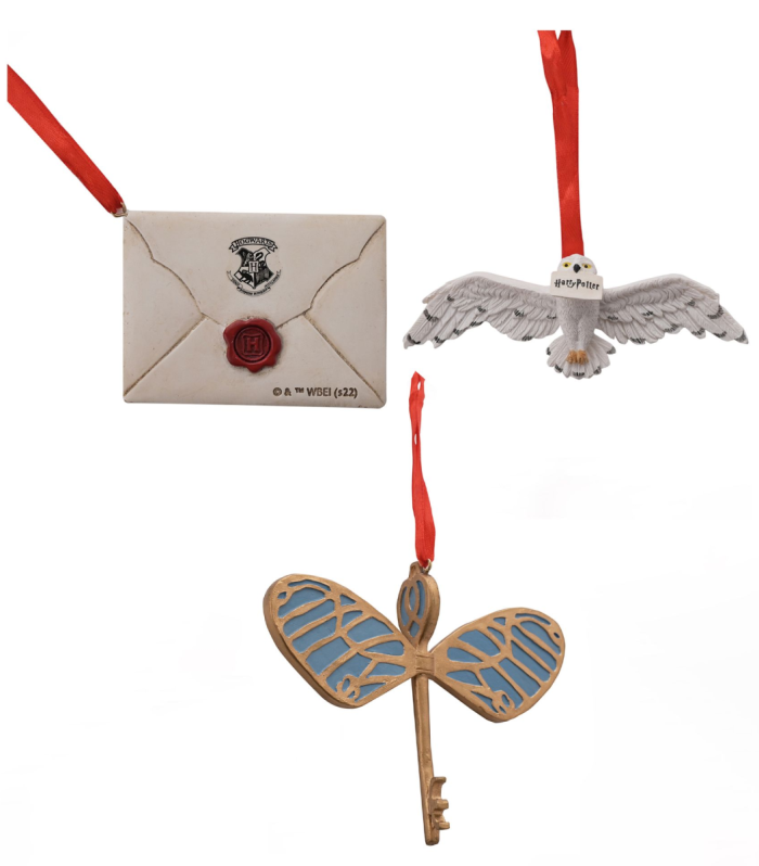 Harry Potter Resin Tree Decoration - Letter, Owl & Key