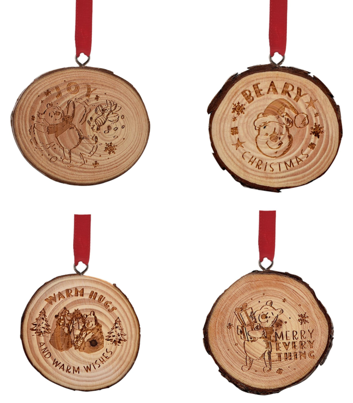 Disney Set of 4 Winnie the Pooh Wooden Decorations