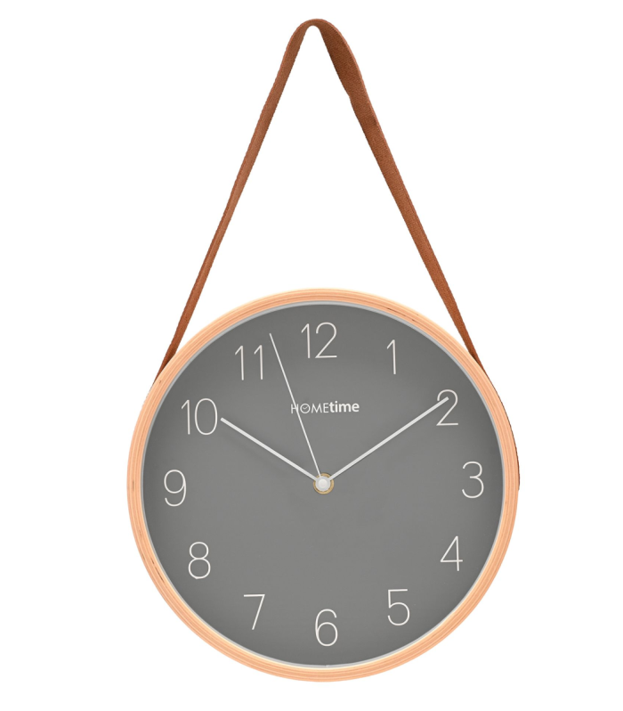 Hometime Wooden Wall Clock with Hanging Belt 25cm