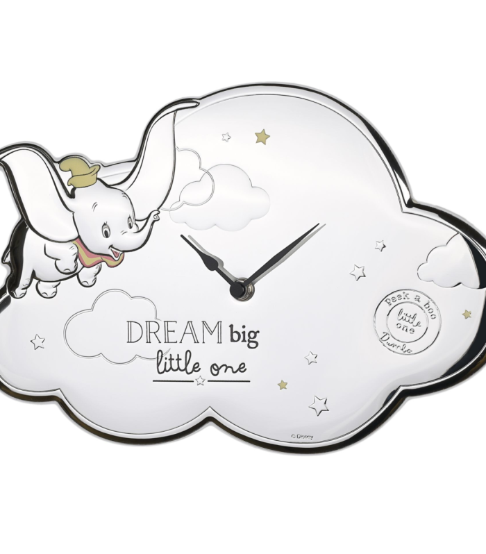 Disney Silver Dumbo Wall Clock - Made In Italy