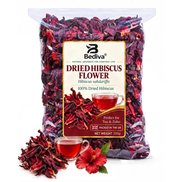 Dried Hibiscus Flowers (Hibiscus Sabdariffa) – 250g